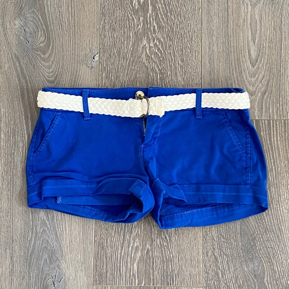 Royal blue Abercrombie shorts with belt